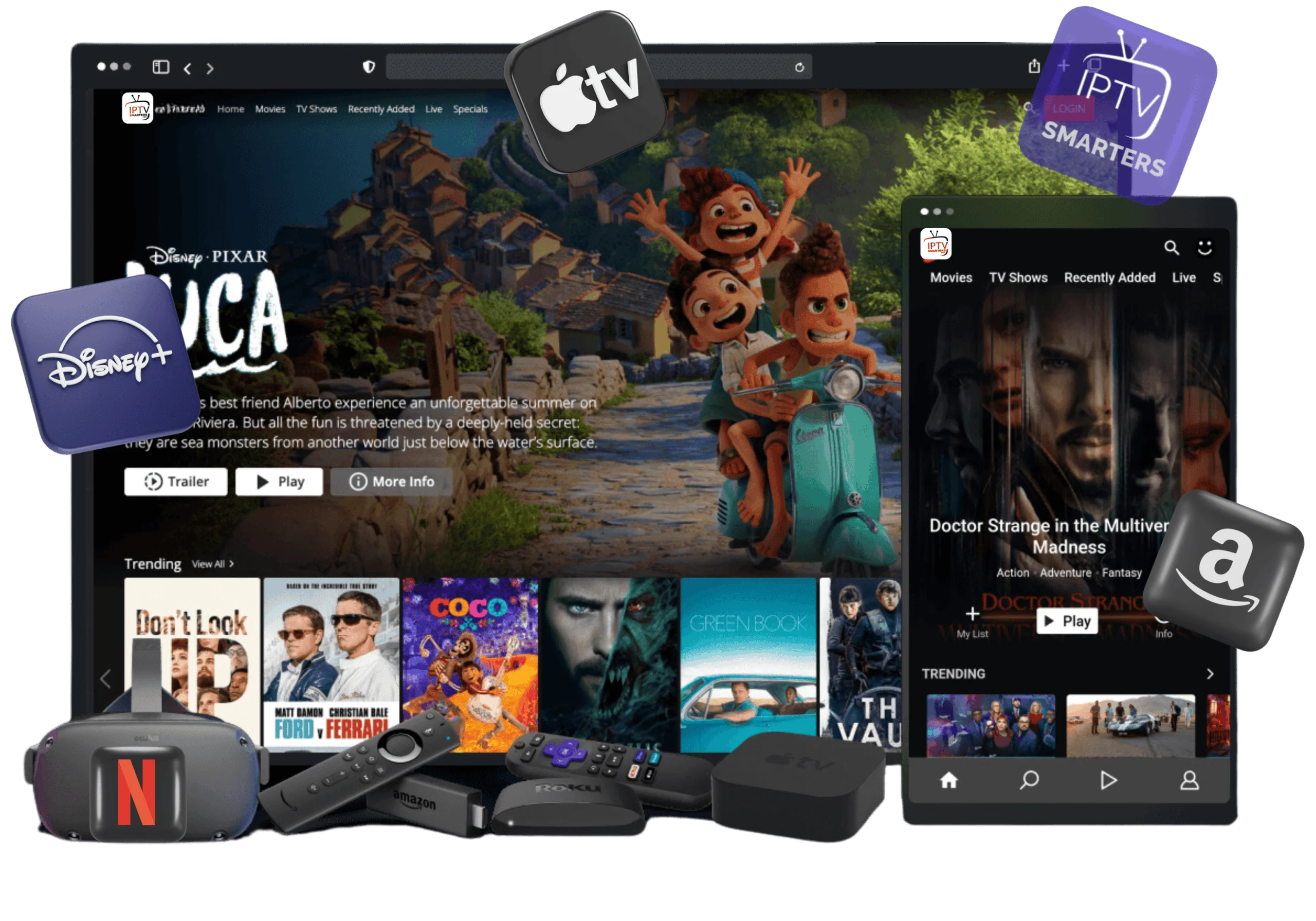 Abonnement IPTV Smarters Pro España Premium 4K - Interface aplicación en TV y smartphone - Servicio estable 2026